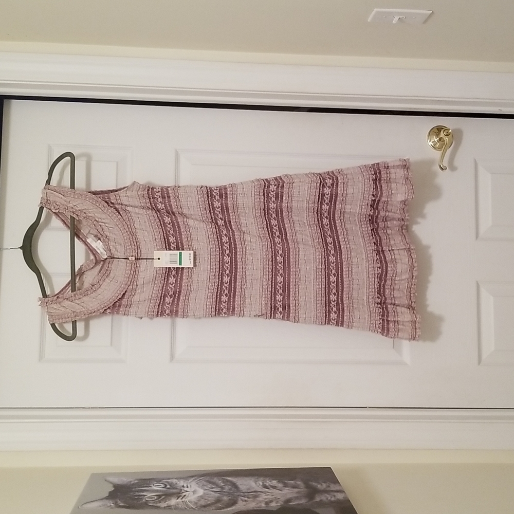 Studio M Mauve and Ivory Sleeveless Dress Sz Large